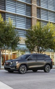 Side profile of one of the latest GMC SUVs.