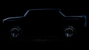 Silhouette of a 2025 GMC Hummer EV.