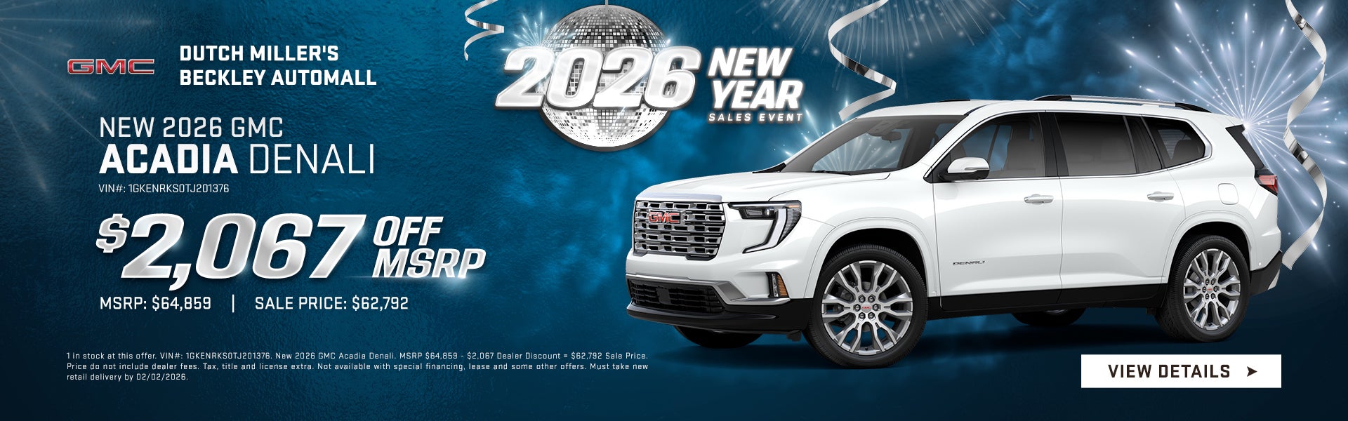New 2026 GMC Acadia Denali
