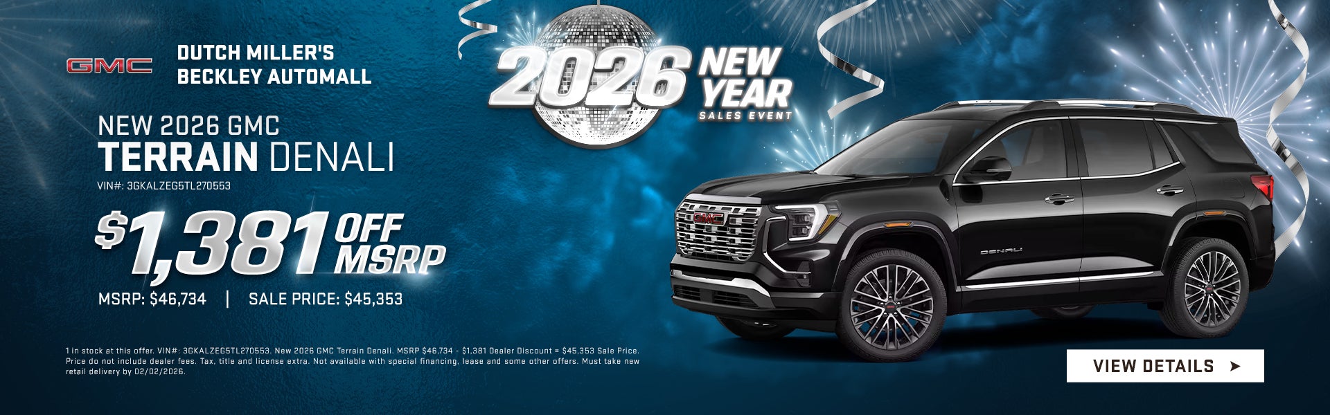 New 2026 GMC Terrain Denali