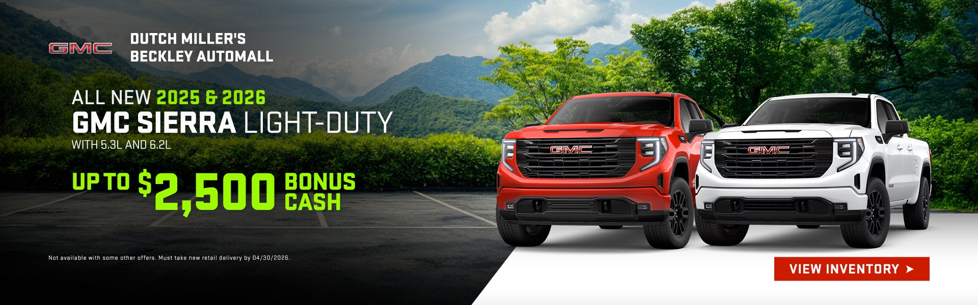 All New 2025 & 2026 GMC Sierra LD Up to $2,500 Bonus Cash