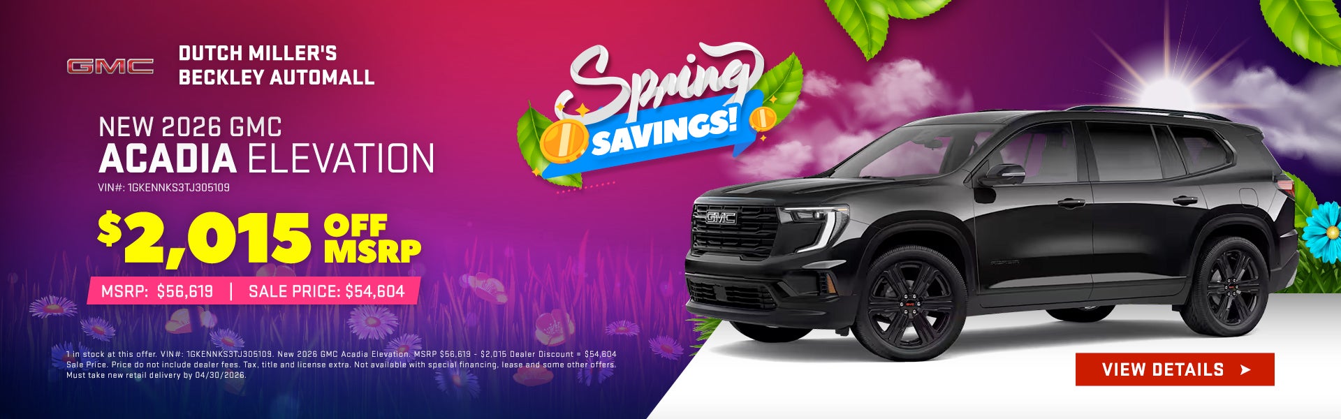 New 2026 GMC Acadia Elevation